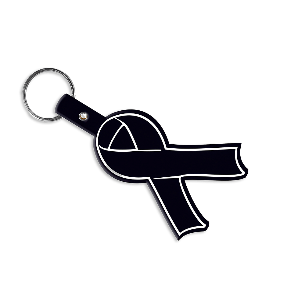 Awareness Ribbon Shaped Flexible Keychain-default