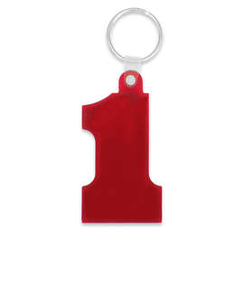 Number One Shaped Keychain - Color: Translucent Red