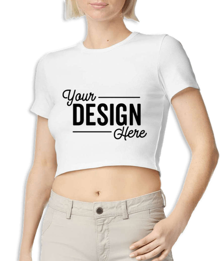 American Apparel Women's Baby Rib Heavyweight Cotton Cropped T-shirt in White