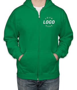 Gildan Midweight Zip Hoodie - Screen Printed - Color: Irish Green