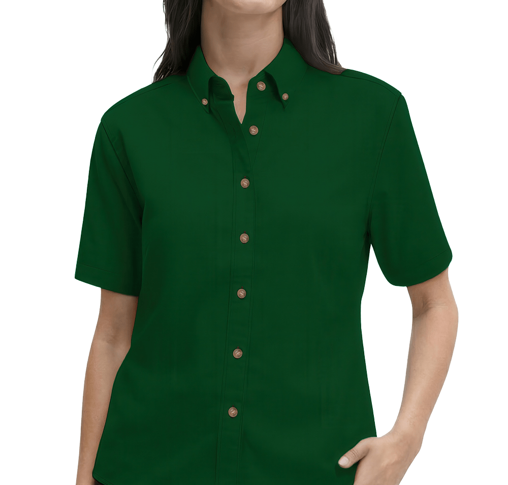 Blue Generation Women’s 100% Cotton Twill Short Sleeve Shirt-default