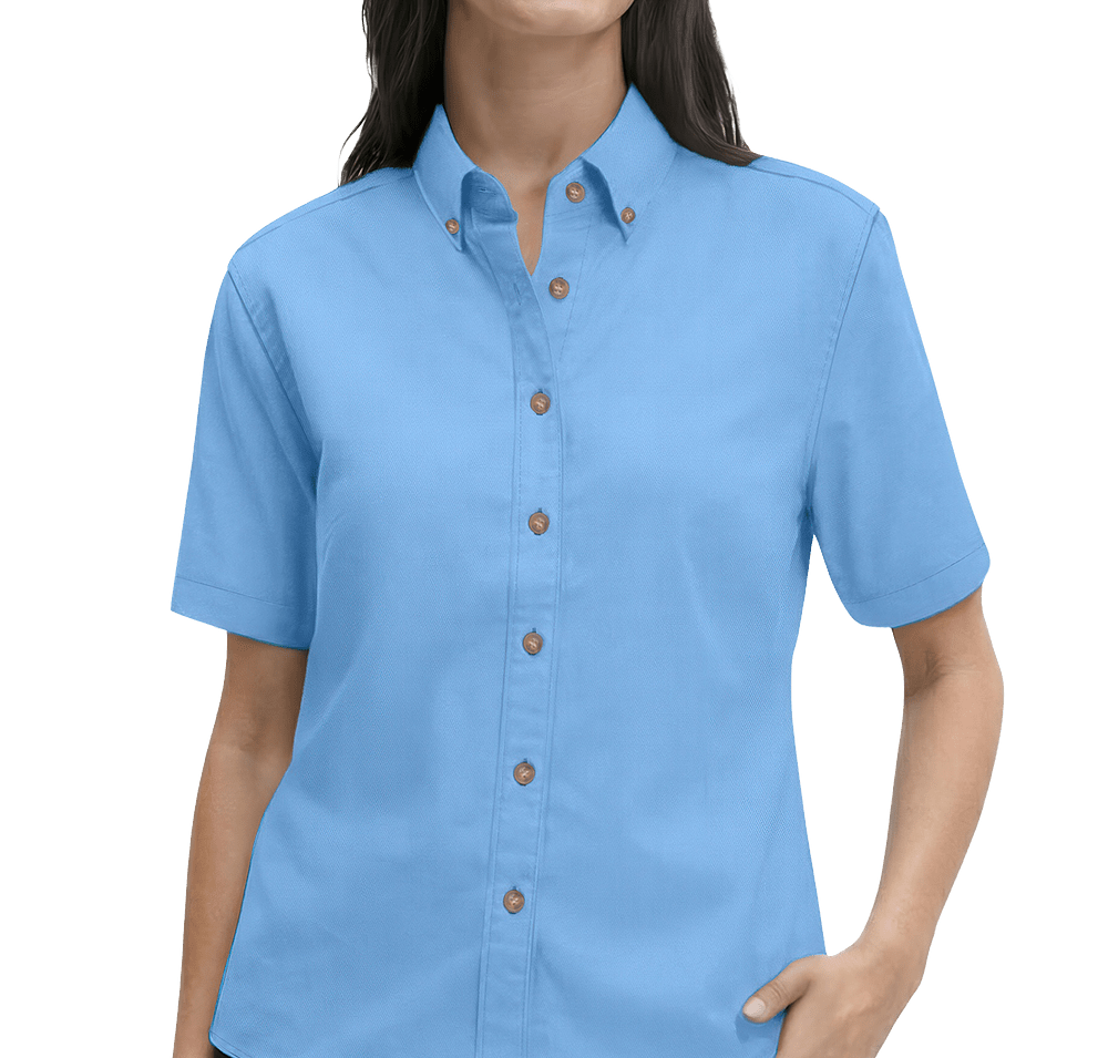 Blue Generation Women’s 100% Cotton Twill Short Sleeve Shirt-default