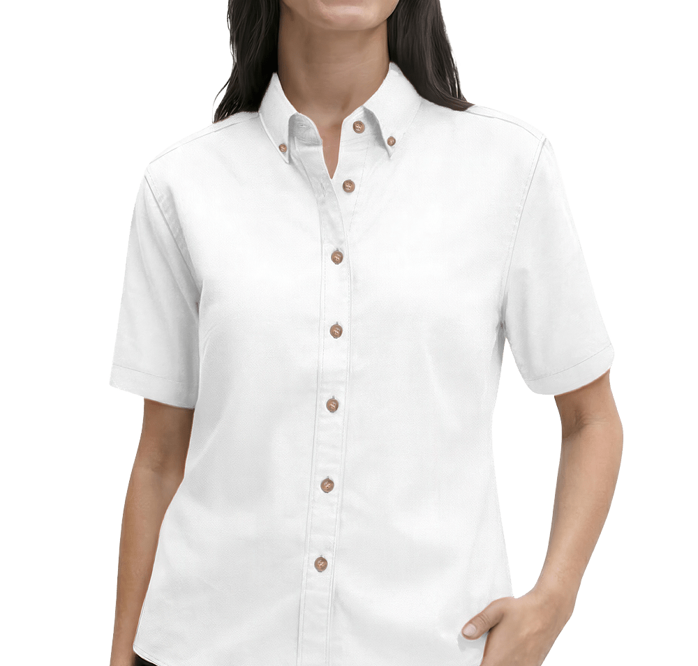 Blue Generation Women’s 100% Cotton Twill Short Sleeve Shirt-default