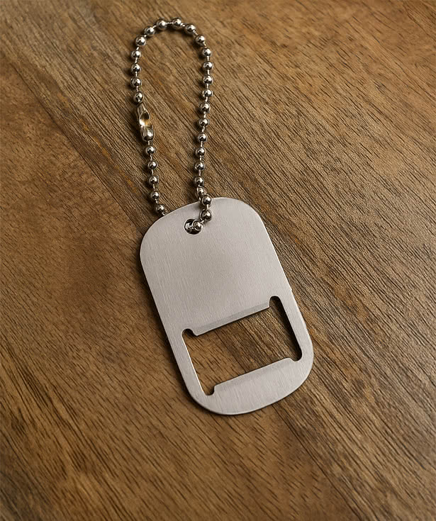 Dog Tag Bottle Opener Keychain