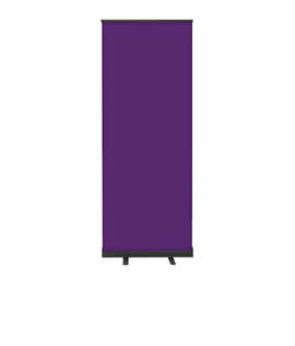 Full Color 31.5" x 83.5" Economy Retractable Banner Kit - Color: Team Purple / Black