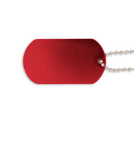 Dog Tag with 4-1/2 in. Ball Chain - Color: Red