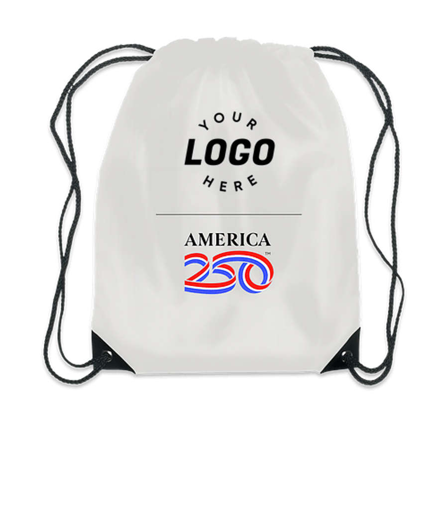 America250™ Sports Reinforced Drawstring Bag in WHITE