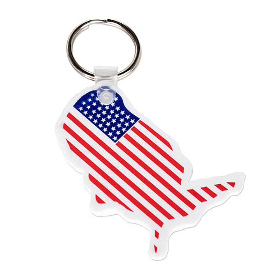 USA Flag Keychain in White
