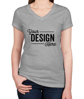 Bella + Canvas Women's Slim Fit Jersey V-Neck T-shirt - Color: Athletic Heather