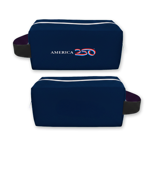 Full Color America250™ Sublime Recycled Dopp Kit Toiletry Bag in WHITE WITH BLACK