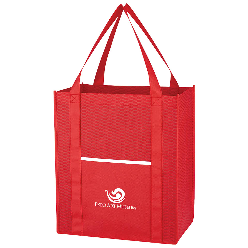 Wave Non-Woven Shopper Tote Bag