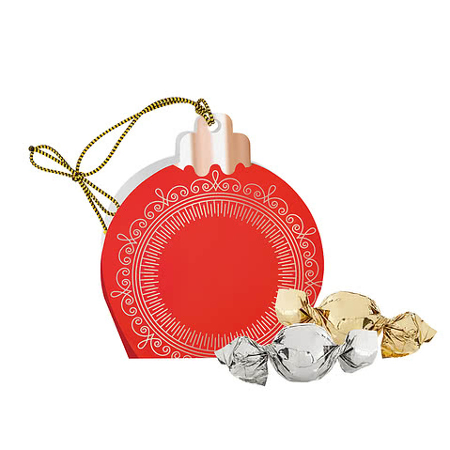 Jingle Treats Ornament with Twist Wrapped Truffles in Silver