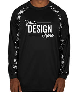 Badger Digital Camo Long Sleeve Performance Shirt - Color: Black / White