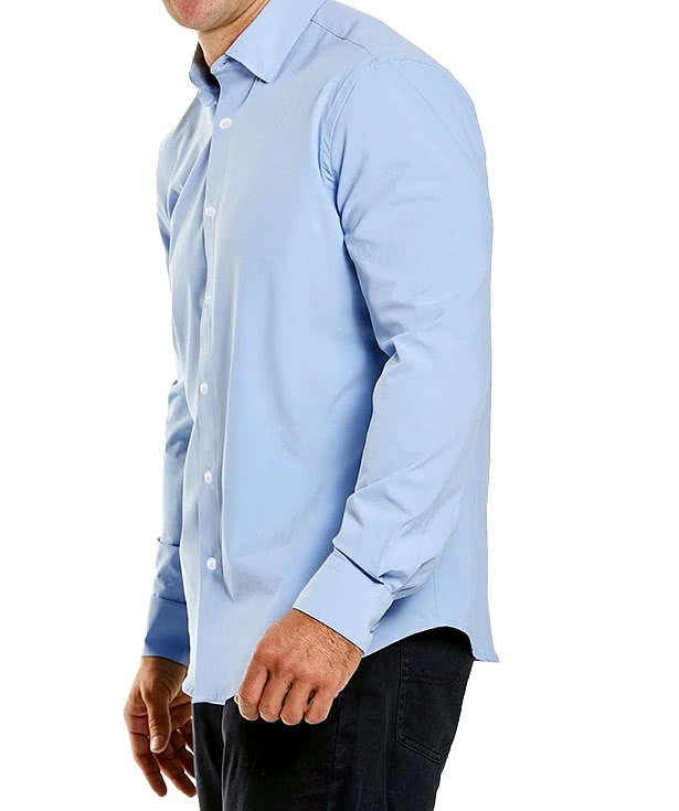 Blue Generation Stretch Poplin Long Sleeve Dress Shirt