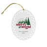 Full Color Vertical Oval Doily Ceramic Ornament