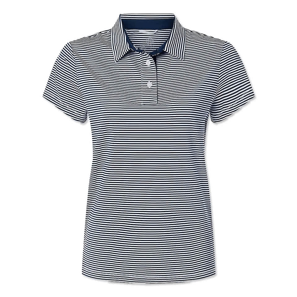 Swannies Women's Kayla Striped Performance Polo - Printed