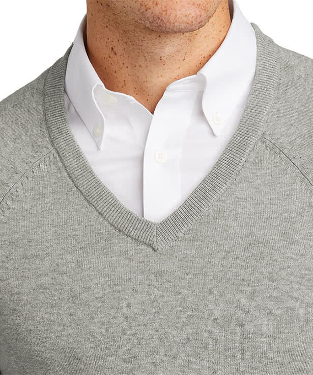 Brooks Brothers Cotton Stretch V-Neck Sweater