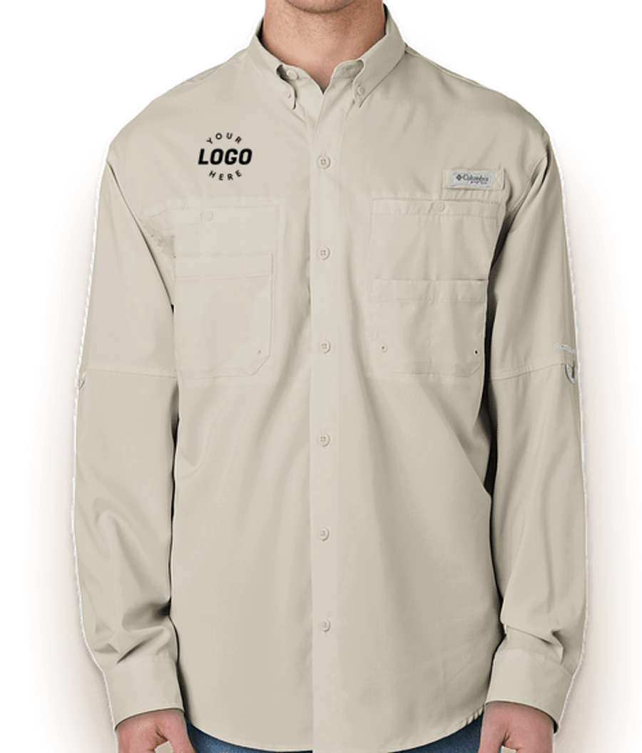 Columbia Tamiami II Long Sleeve Fishing Shirt - Printed in Fossil