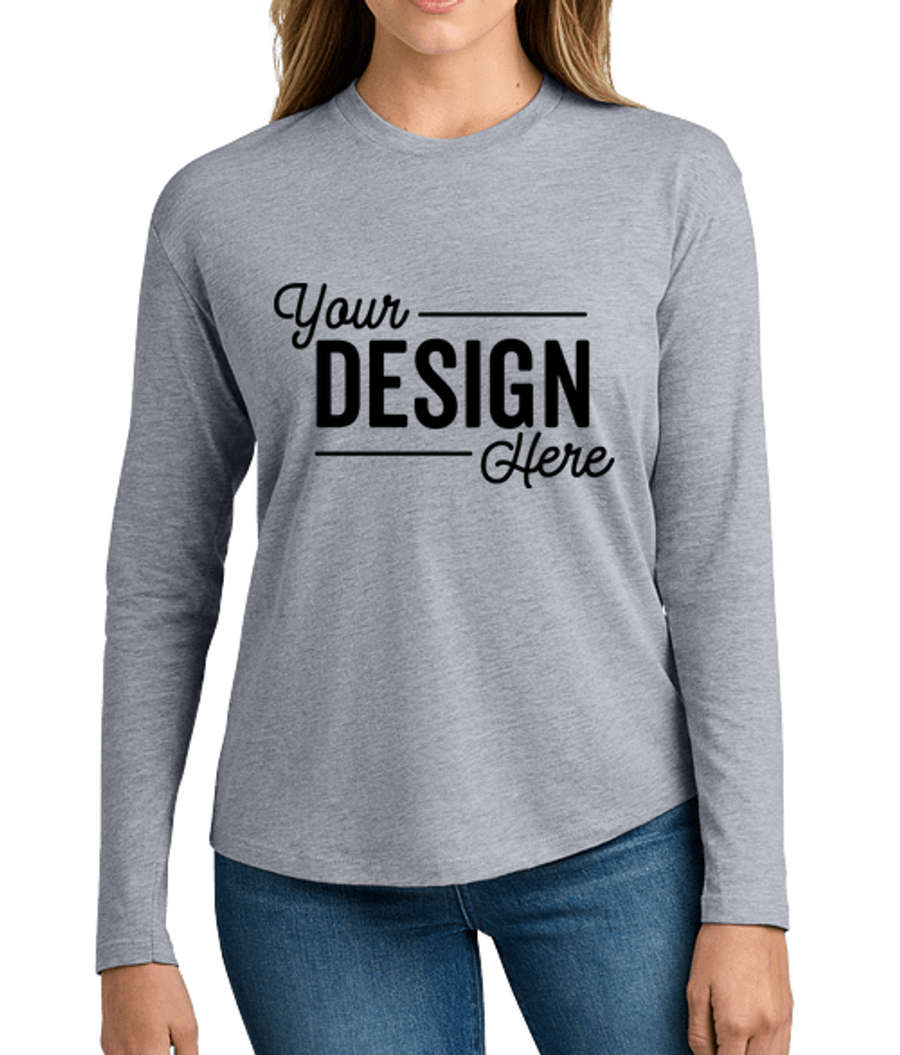 Next Level Women's Lightweight Long Sleeve T-shirt in Heather Gray