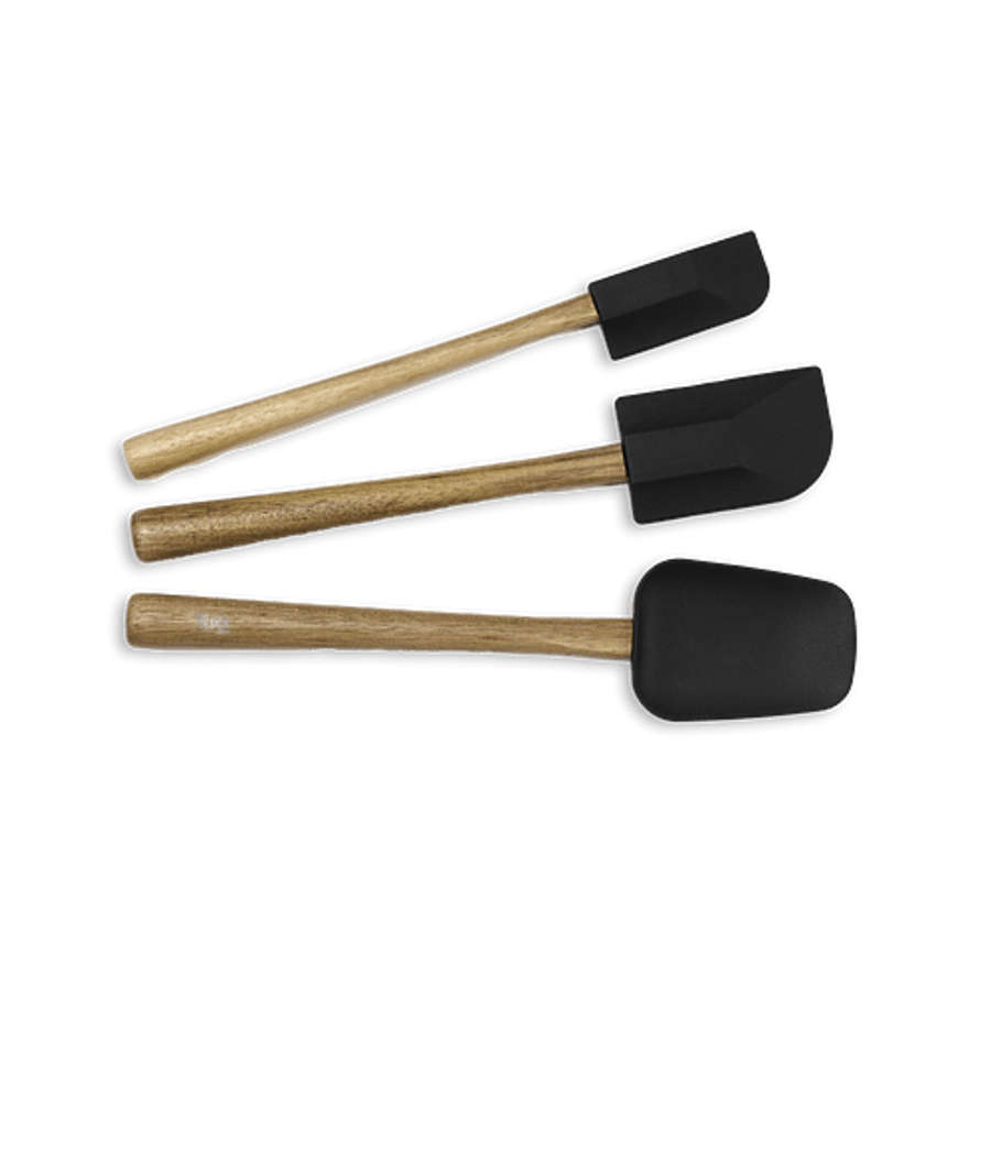 Laser Engraved La Cuisine Silicone Baking Utensil Set in Black