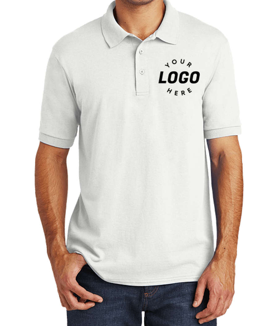 Port & Company Core Blend Easy Care Jersey Knit Polo in White