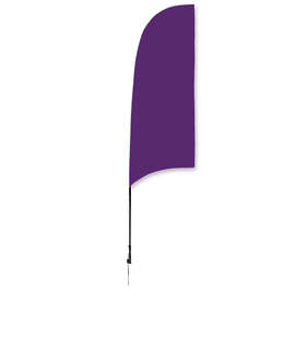 Full Color 9’ Streamline Razor Flag with Ground Spike - Color: Team Purple