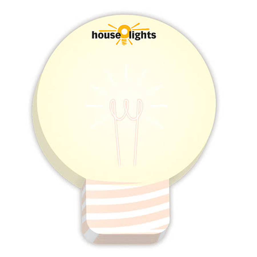 Full Color Light Bulb Sticky Note - 3" x 3" - 25 sheets/pad (Case of 500) in Light Bulb