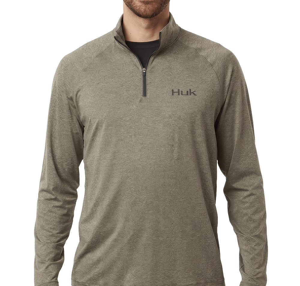 HUK Airweight Heather Quarter Zip Performance Shirt-default