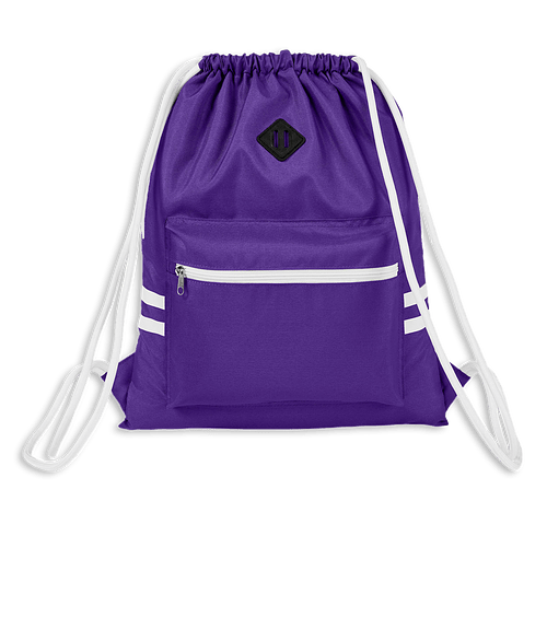 Full Color Team 365 Zone Pocket Drawstring Bag in Sport Purple