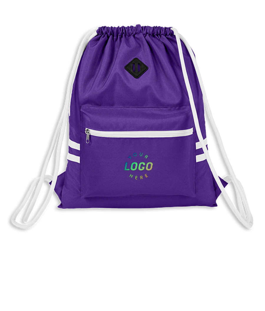 Full Color Team 365 Zone Pocket Drawstring Bag in Sport Purple