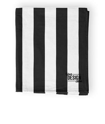 Port Authority Midweight Embroidered Cabana Stripe Beach Towel - Black