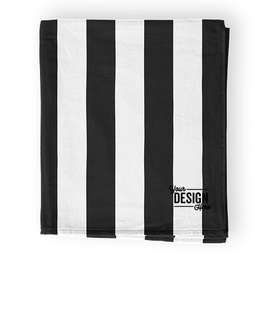 Port Authority Midweight Embroidered Cabana Stripe Beach Towel - Color: Black