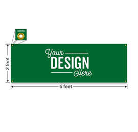 Full Color 6' x 2' Vinyl Banner - Color: Kelly Green