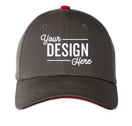 New Era 39THIRTY Stretch Fit Baseball Hat - Color: Graphite / Scarlet Red