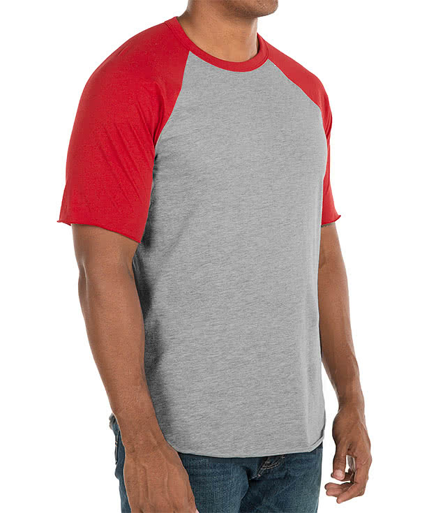 American Apparel USA-Made 50/50 Short Sleeve Baseball Raglan