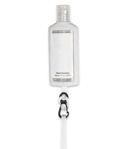1 oz. Hand Sanitizer with Silicone Lanyard and Holder - White