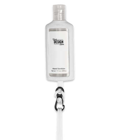 1 oz. Hand Sanitizer with Silicone Lanyard and Holder - White