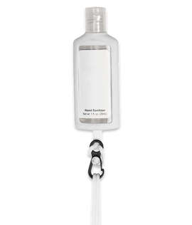 1 oz. Hand Sanitizer with Silicone Lanyard and Holder - Color: White