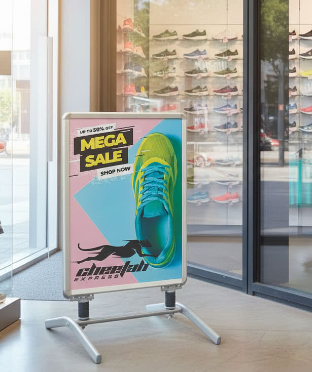 Full Color Outdoor Flex Sign Kit with Spring-Mounted Base
