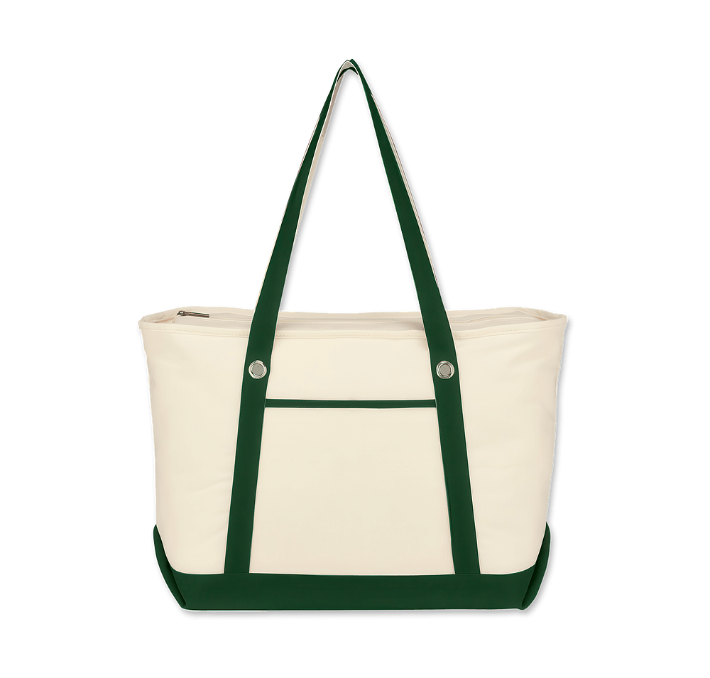 Large Cotton Canvas Zippered Tote Bag with Grommets-default