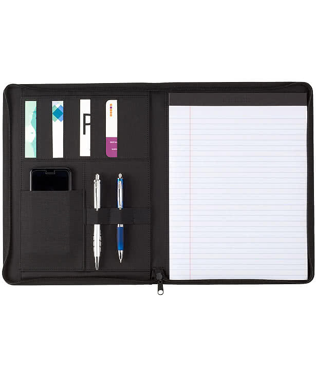 Debossed Vienna Heathered Zippered Padfolio