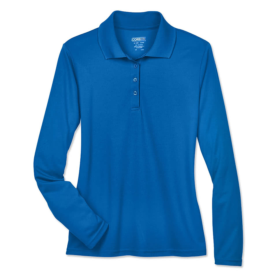 Core 365 Women's Long Sleeve Performance Pique Polo - Printed