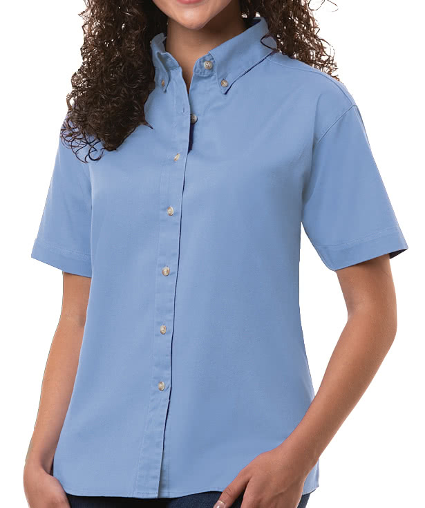 Blue Generation Women’s 100% Cotton Twill Short Sleeve Shirt