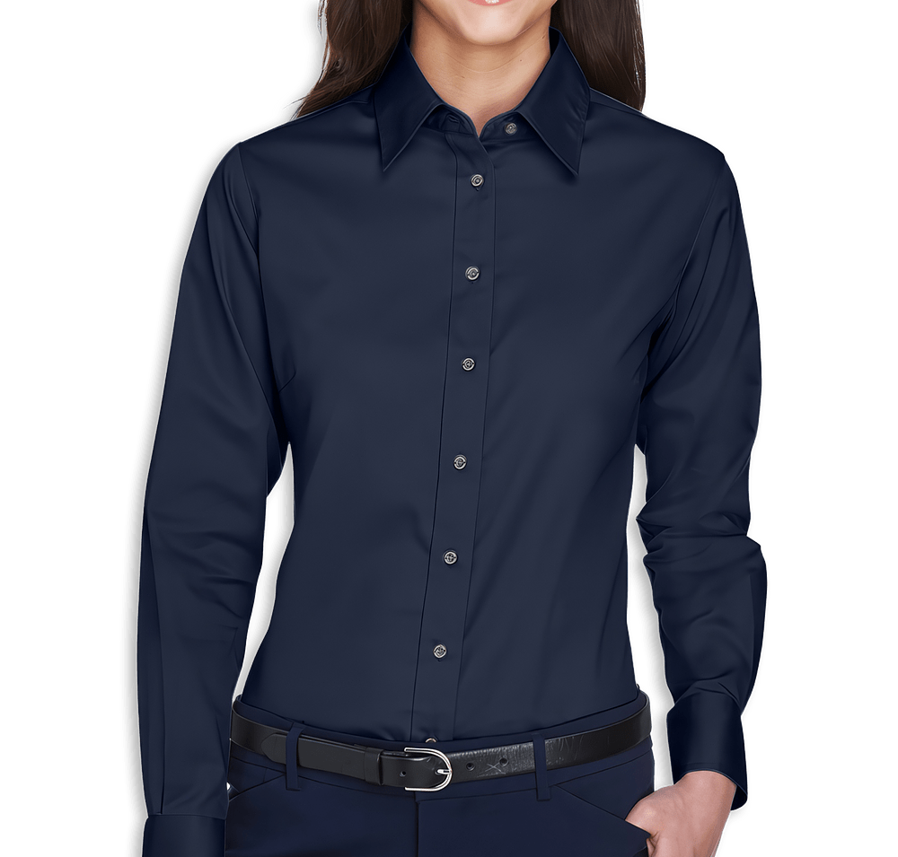 Harriton Women's Easy Blend Long Sleeve Twill Dress Shirt-default