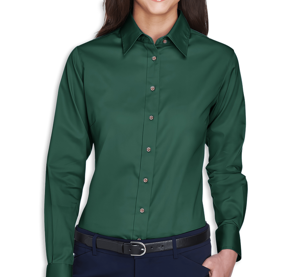 Harriton Women's Easy Blend Long Sleeve Twill Dress Shirt-default