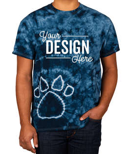 Dyenomite Paw Print Tie-Dye T-shirt - Color: Navy