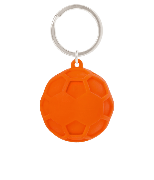 Silicone Ball Stress Reliever Keychain in ORANGE