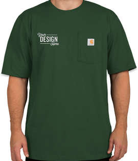 Carhartt Workwear Crewneck Pocket T-shirt - Embroidered - Color: North Woods Heather