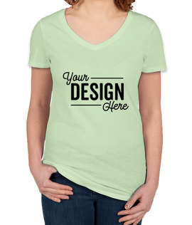 Canada - Threadfast Women's Slim Fit Lightweight V-Neck Pigment Dyed T-shirt - Color: Mint