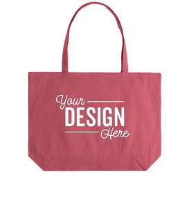 Medium Midweight Pigment Dyed Canvas Tote - Color: Crimson